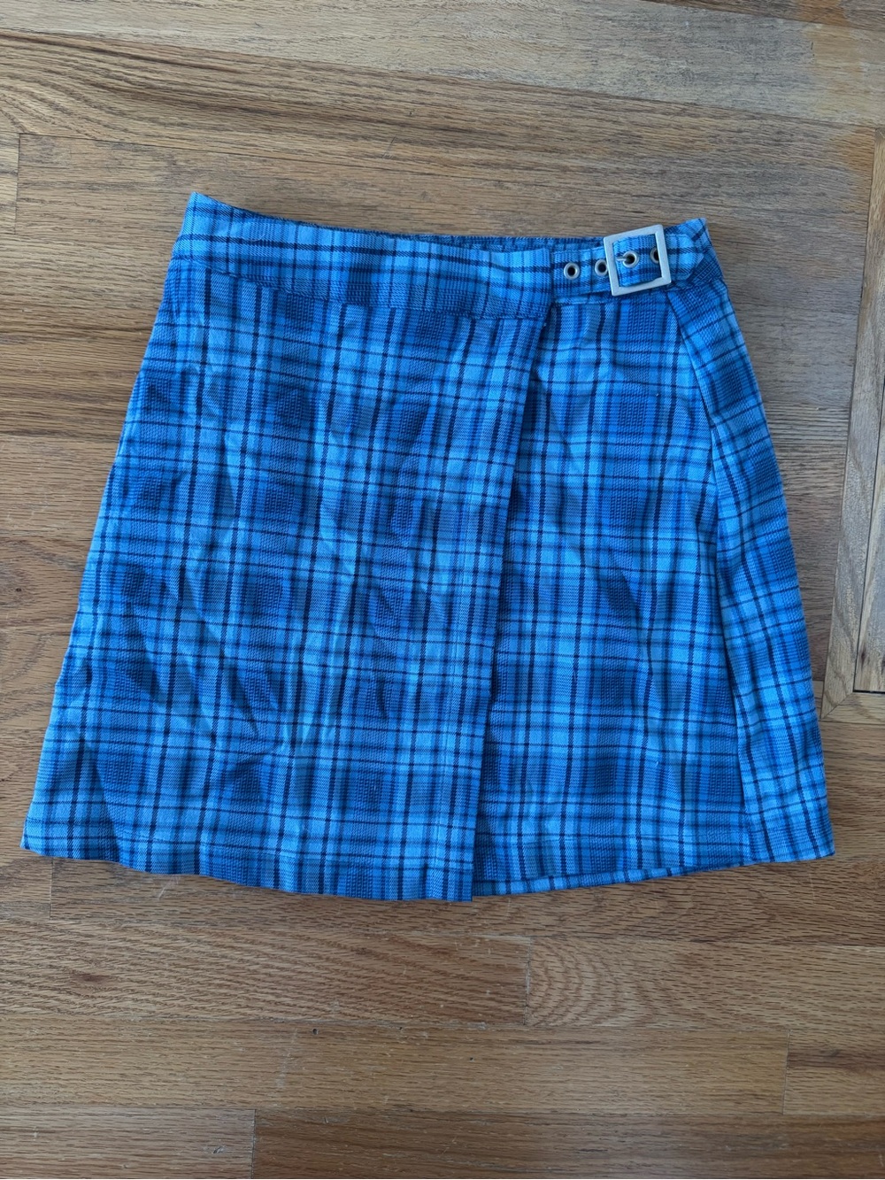 Brandy Melville Blue Plaid Mini Skirt